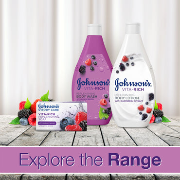 Johnson Vita-Rich Replenishing Body Wash with Raspberry Extract 400 ml