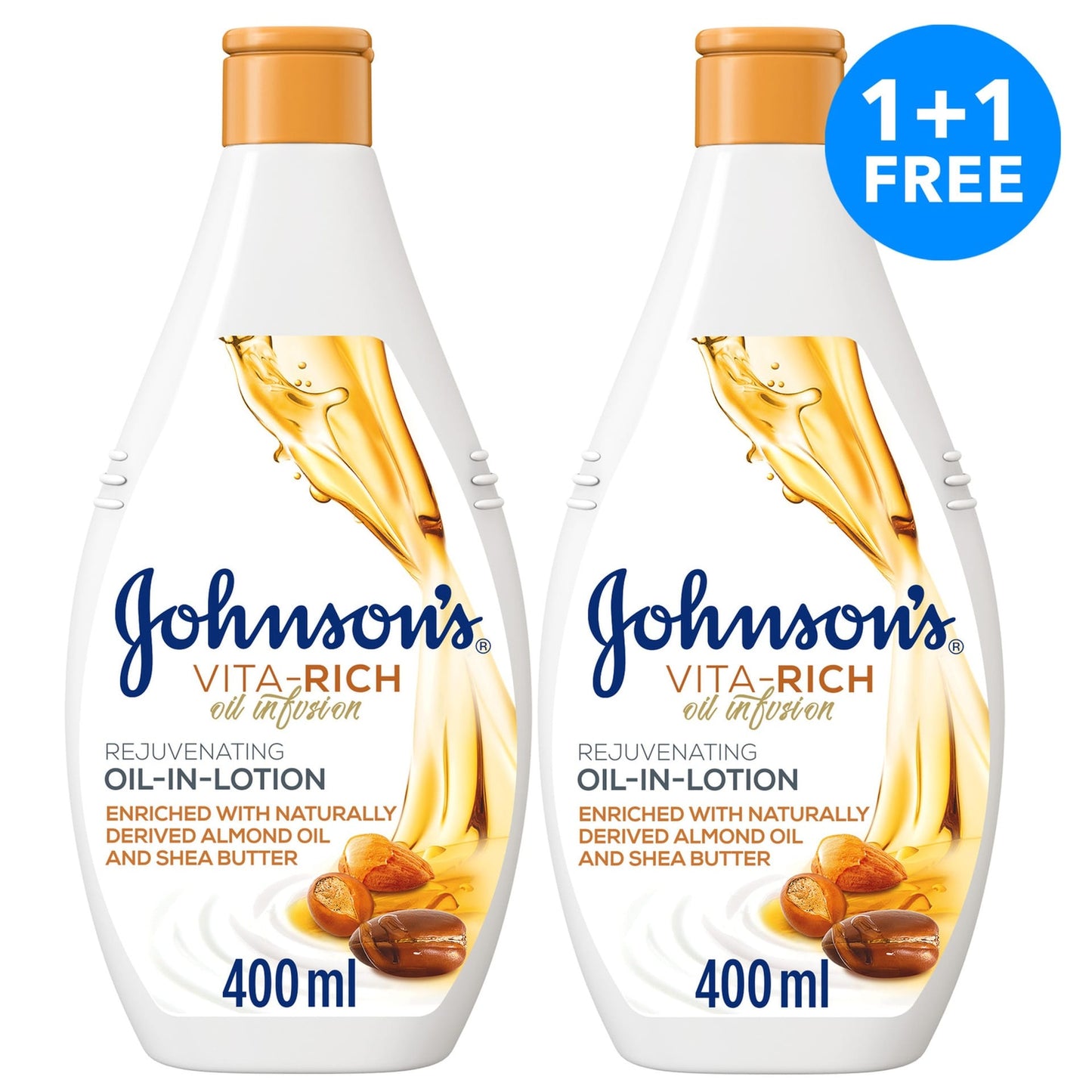 Johnsons VitaRich Body Lotion Oil Infusion 400ml Twin Pack