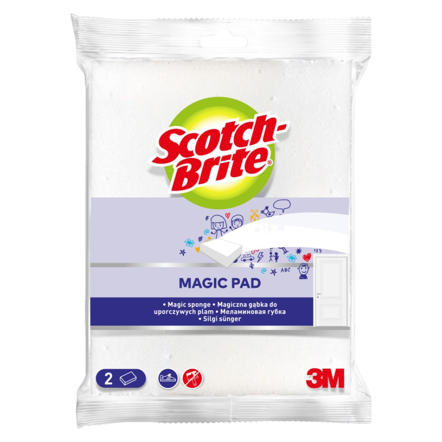 3M Scotch-Brite Easy Eraser Magic Pad Sponge Pack of 2