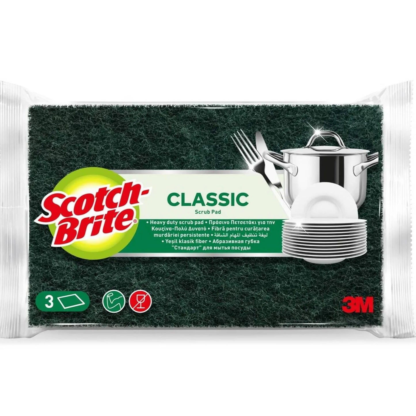 3M Scotch-Brite Heavy Duty Scourer 3 per pack