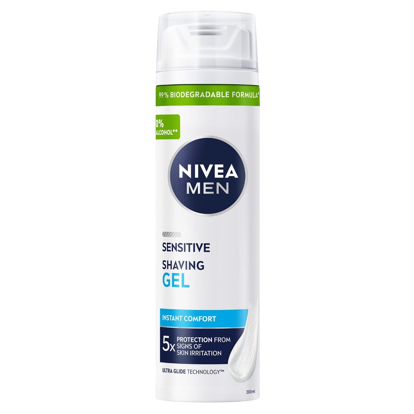 NIVEA Men Shaving Gel for Sensitive Skin alcohol free 200 ml