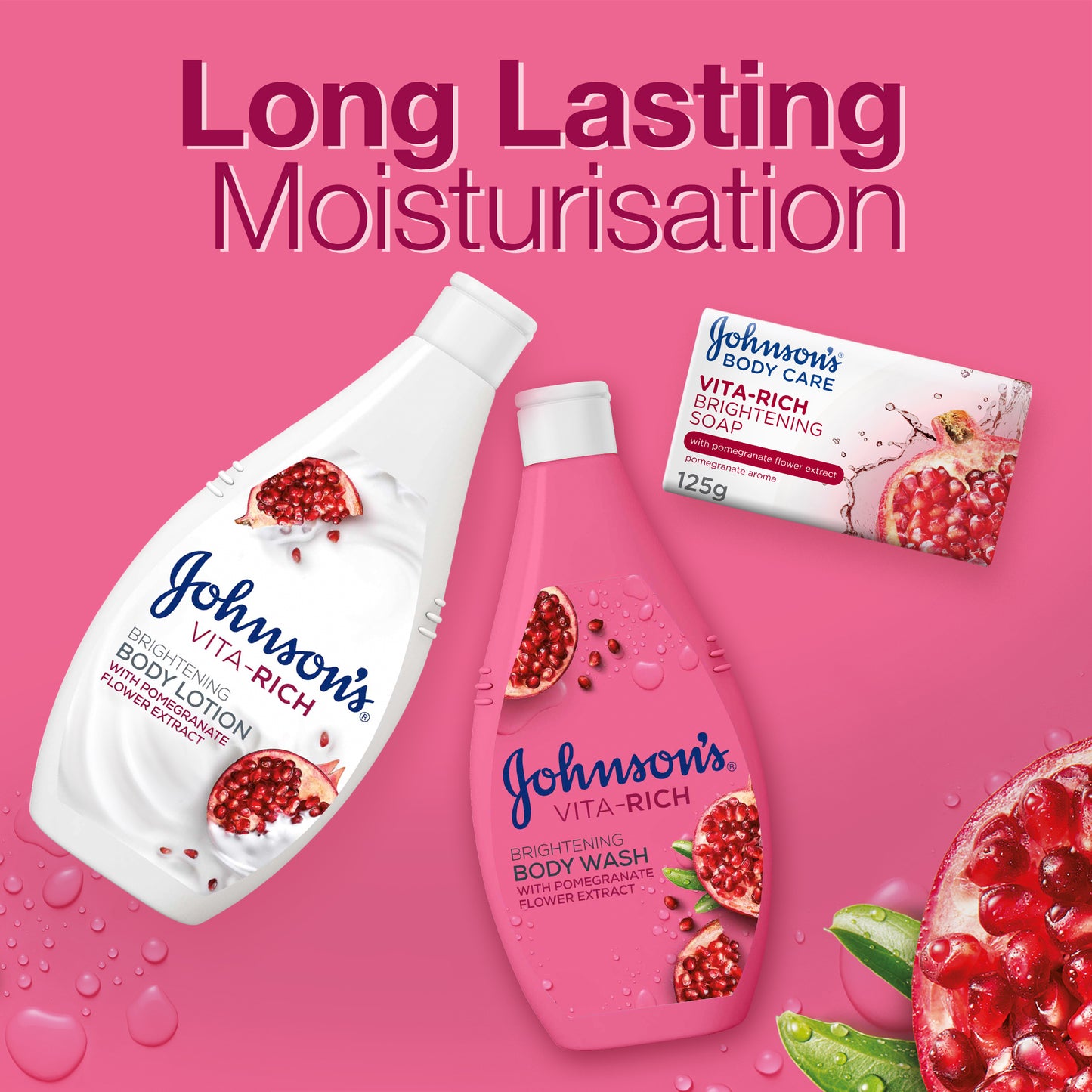 Johnson Vita-Rich Brightening Body Wash with Pomegranate Extract 250 ml