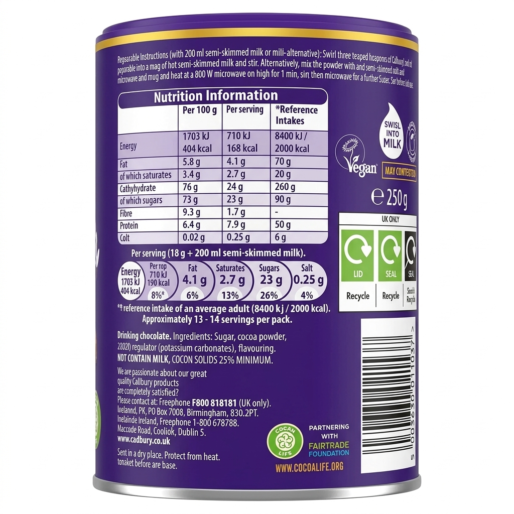Cadbury Original Drinking Hot Chocolate 500g (Imported)