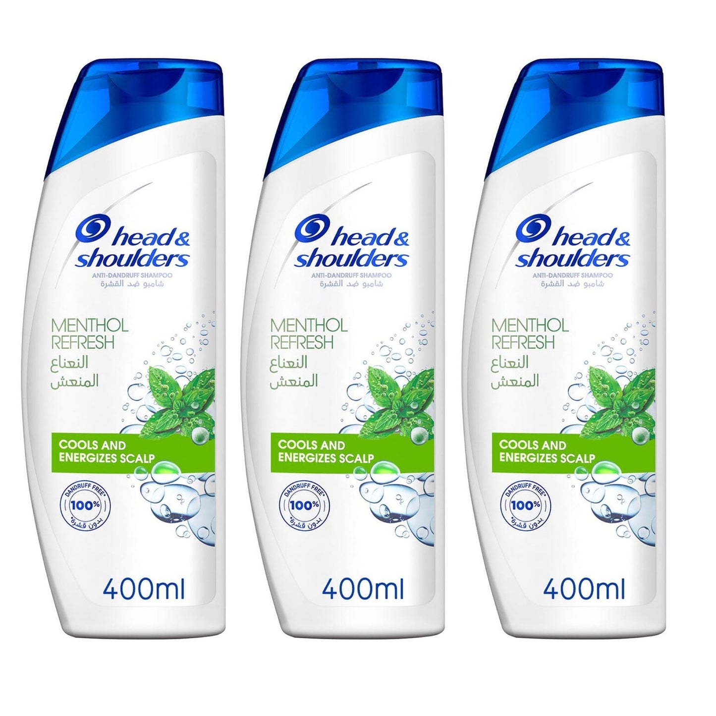 Head & Shoulders Menthol Refresh Anti-Dandruff Shampoo for Itchy Scalp 400ml Tri Pack