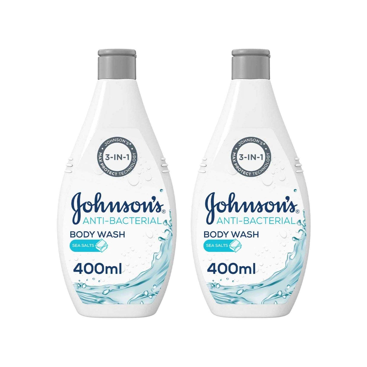 Johnson's Body Wash Sea Salt 400ml Twin Pack
