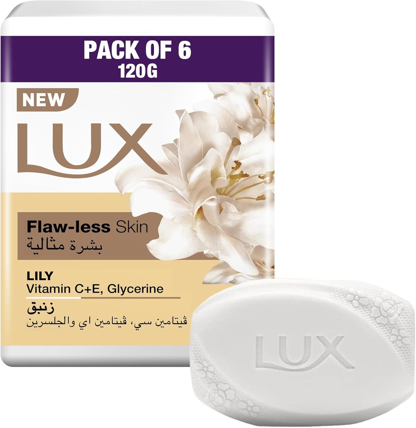 Lux Flaw-less Skin Lily Bar Soap 6 X 170gm