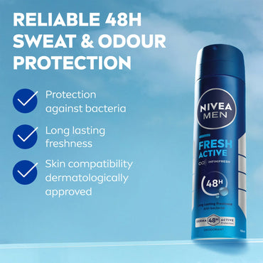 Nivea Men Fresh Active Deodorant Spray 150 ml