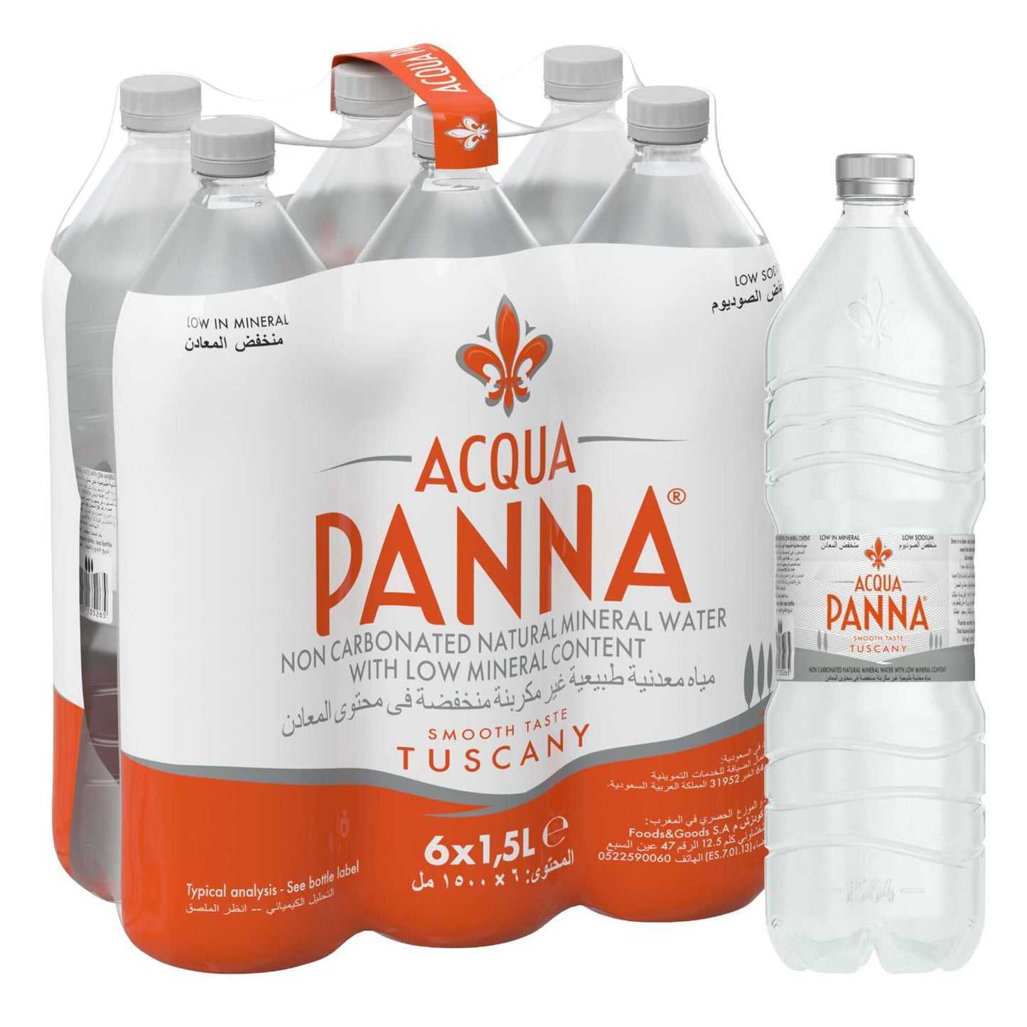 Acqua Panna Natural Mineral Water 6x1.5 L low sodium
