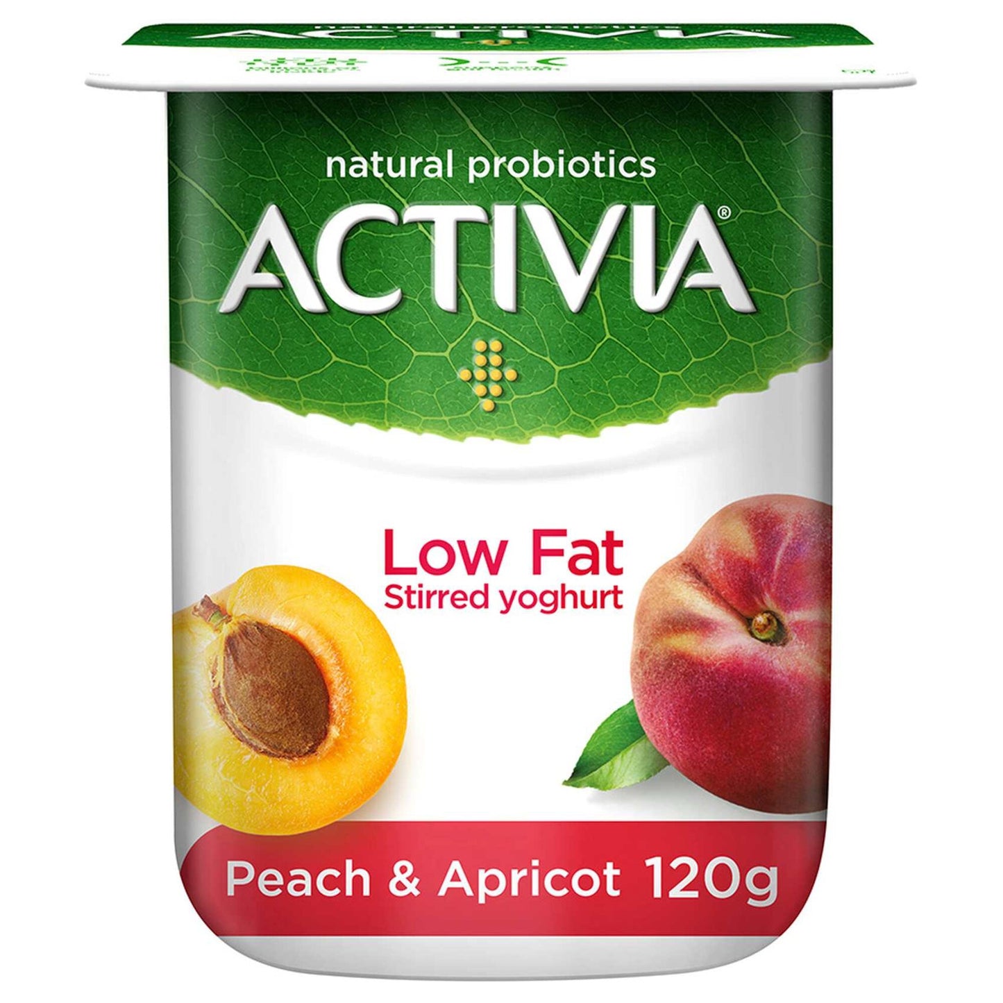 Activia Low Fat Peach and Apricot Yoghurt 120g