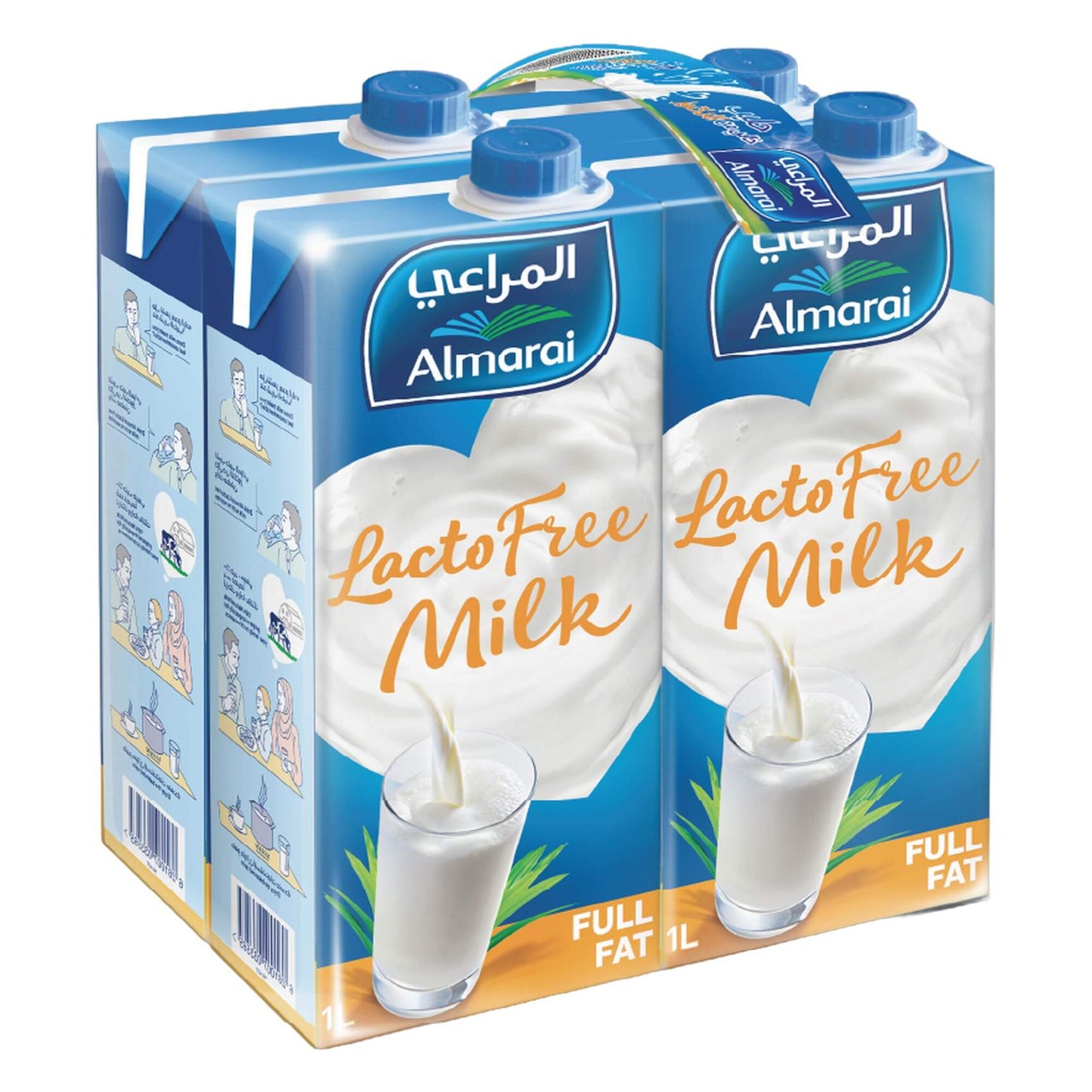 Almarai Long life Full Fat Milk Lactose Free 4x1L