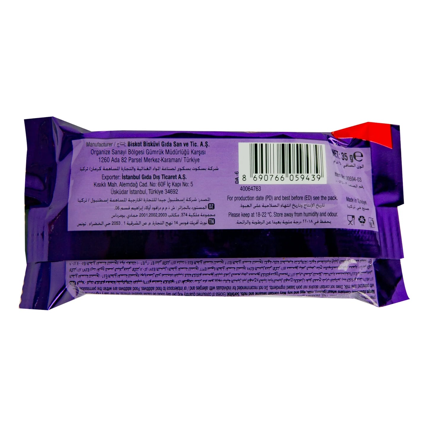 Alpella Chocolate Coated Cake Bar Filled with Cocoa 35 gr