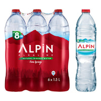 Alpin Natural Alkaline Mineral Water 6x1.5 L low sodium