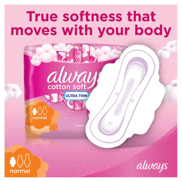 Always Cotton Soft Large Ultra Thin Pads with Wings (Value) 16 per pack