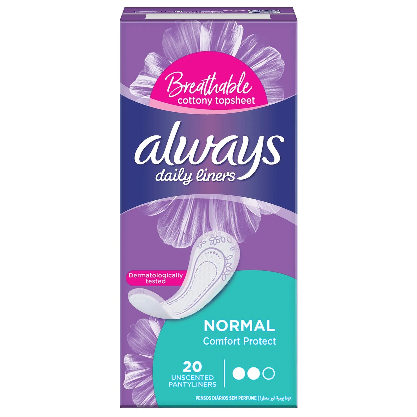 Always Daily Liners Comfort Protect Normal Unscented 20pcs