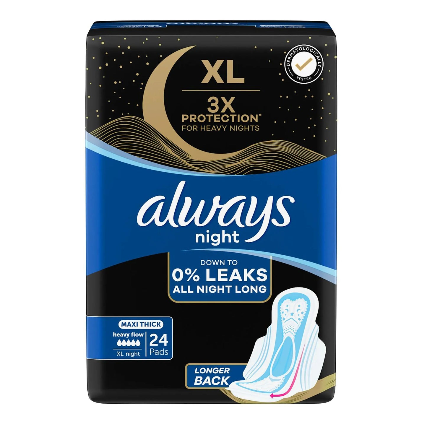 Always DreamZzz Maxi Thick Night Pads with Wings 24 per pack