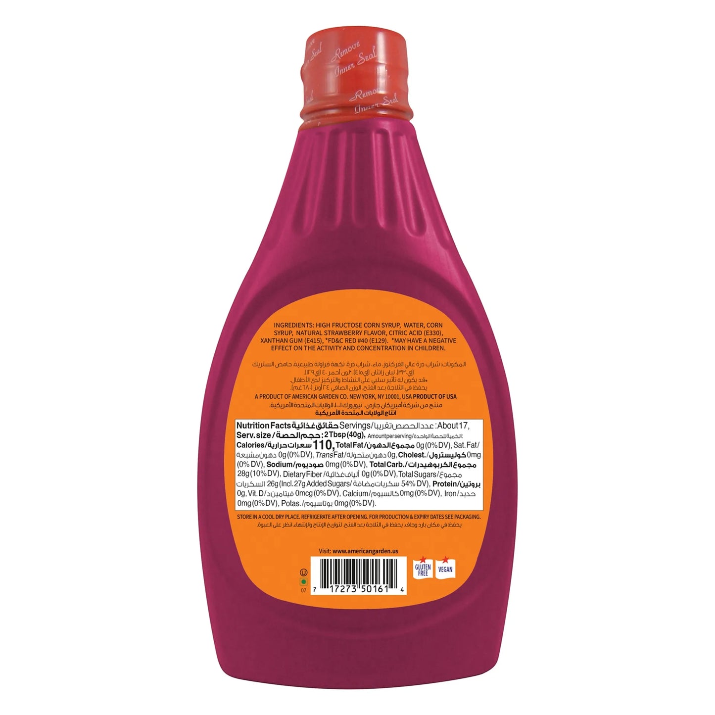 American Garden Strawberry Syrup 680 gr
