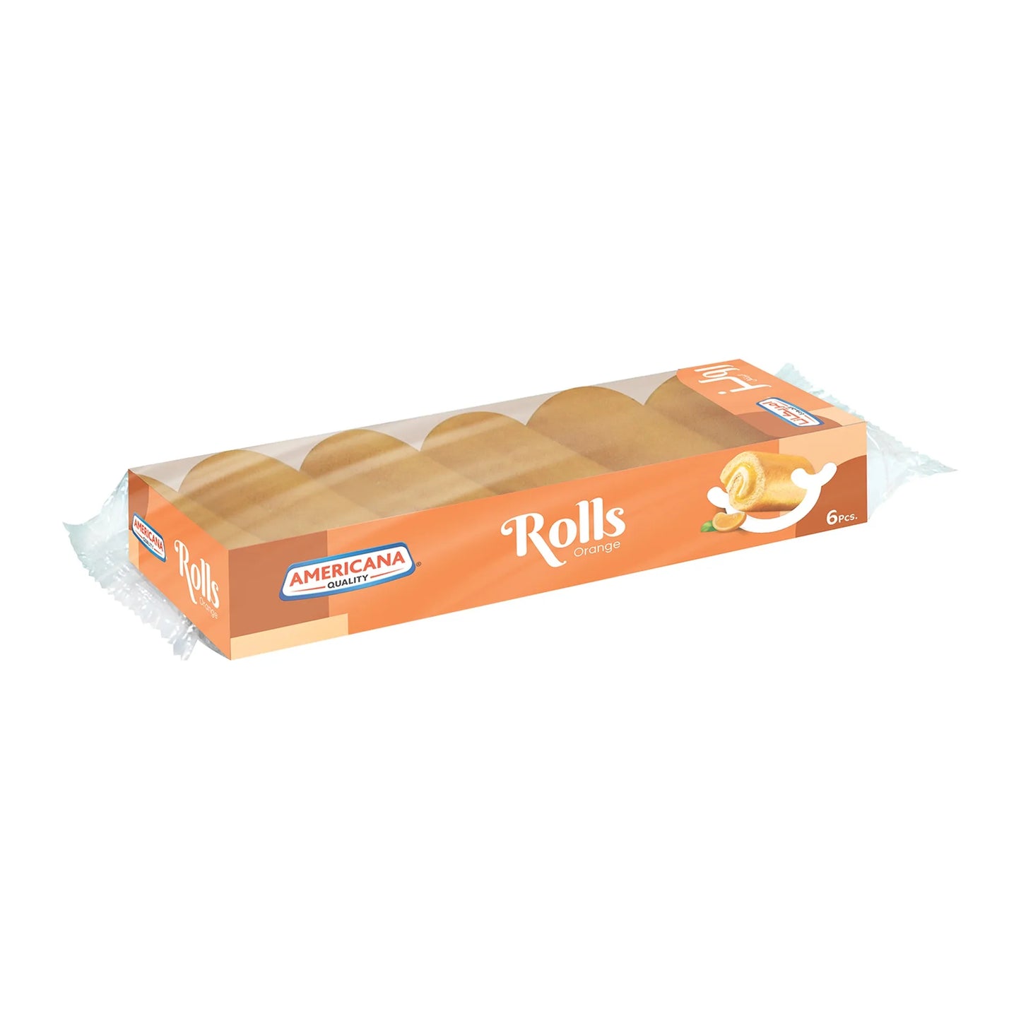 Americana Cake Rolls Filled with Vanilla Cream & Orange Jam 120 gr