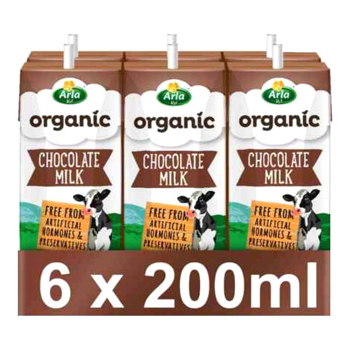Arla Organic Long Life Chocolate Milk 6 x 200 ml