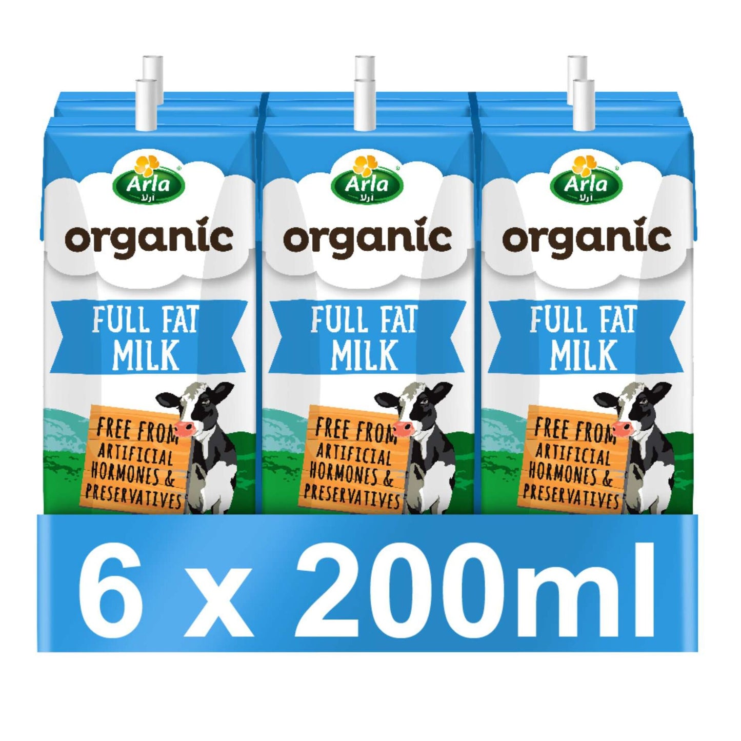 Arla Organic Long Life Full Fat Milk 6 x 200 ml