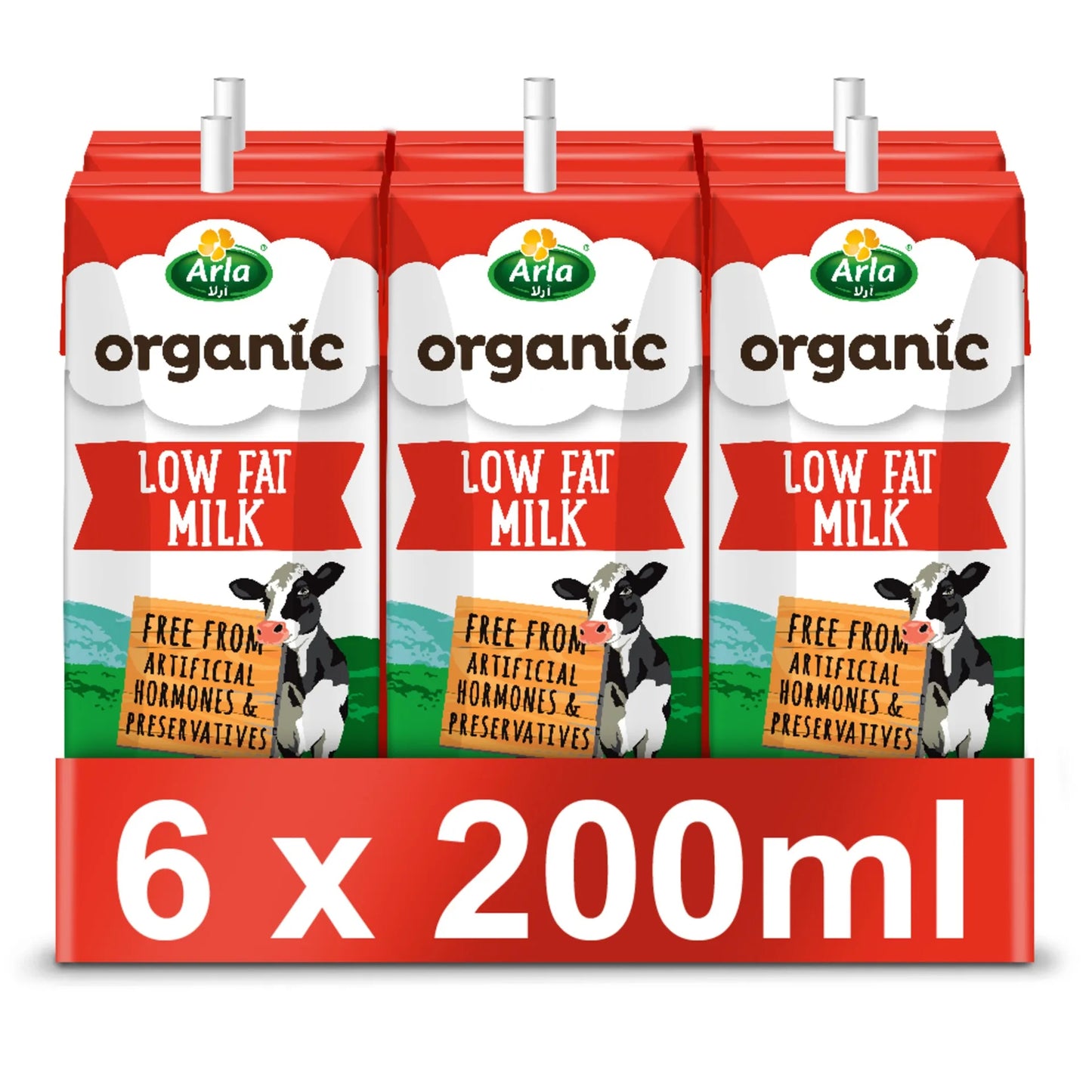 Arla Organic Long Life Low Fat Milk 6x200 ml