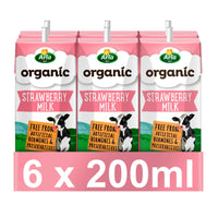 Arla Organic Long Life Strawberry Milk 6 x 200 ml