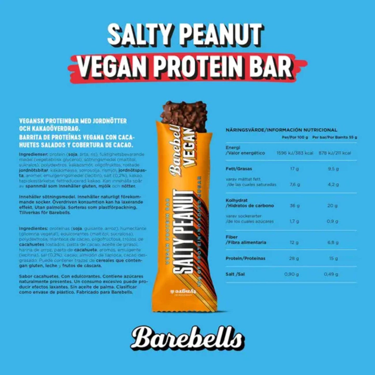 Barebells Vegan Protein Bar Salty Peanut 55g