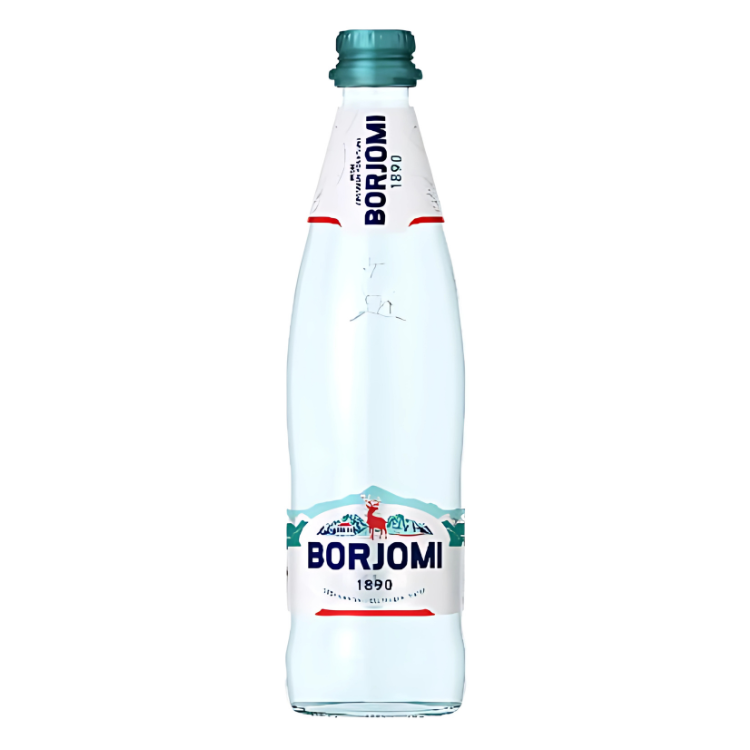 Borjomi Natural Sparkling Mineral Water Glass Bottle 500 ml