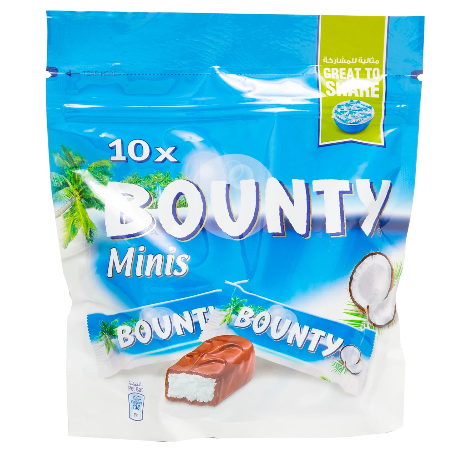 Bounty Minis Milk Chocolate Bars Filled with Coconut (10 Pieces) 285 gr