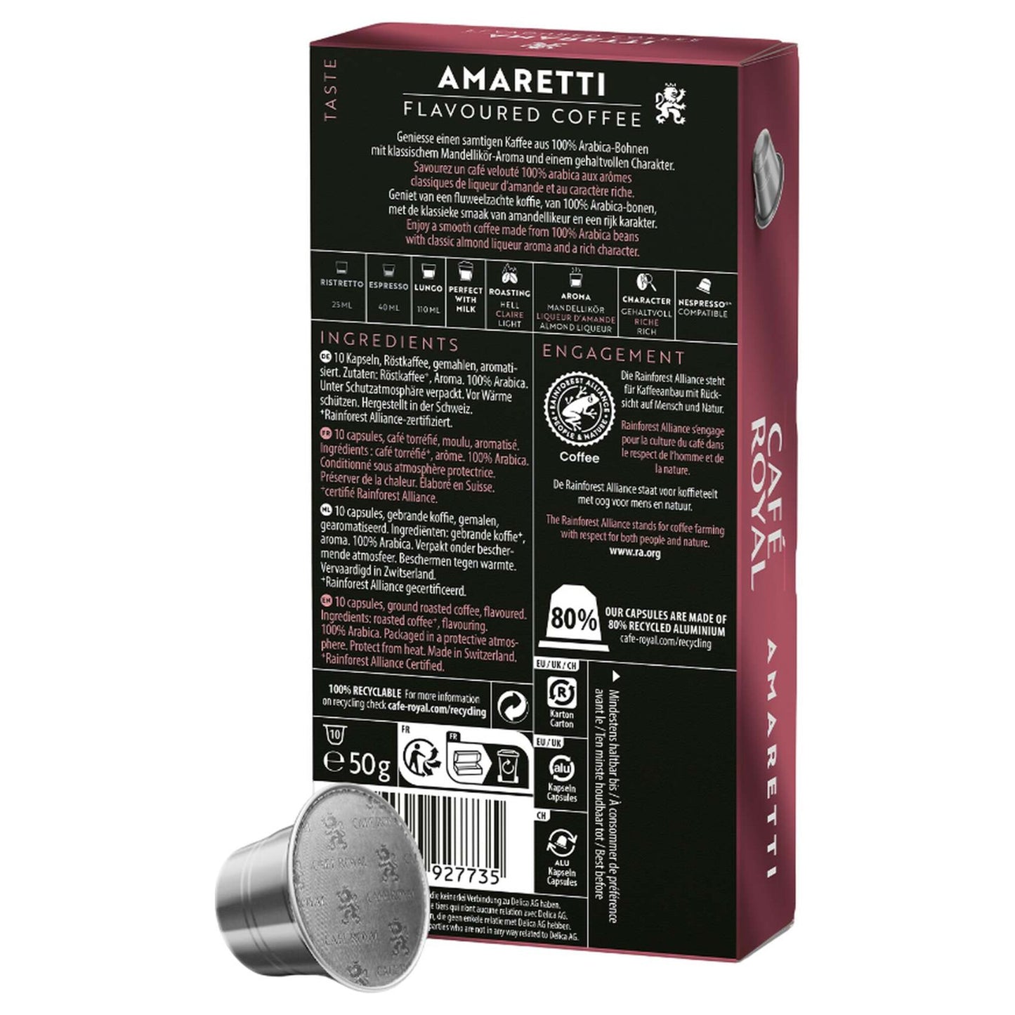 Cafe Royal Amaretti Coffee Capsules 10 coffee capsules