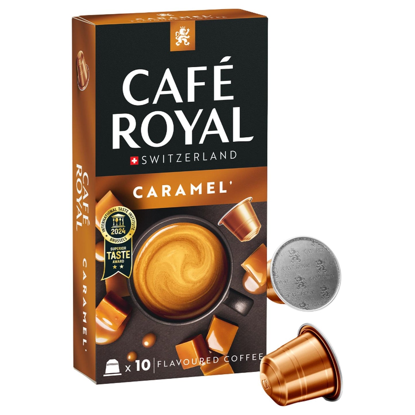 Cafe Royal Caramel Arabica Coffee Capsules Light Roast 10 coffee capsules