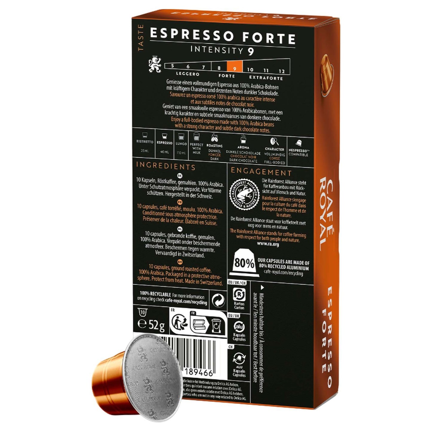 Cafe Royal Espresso Forte Coffee Capsules - Intensity 10 10 coffee capsules