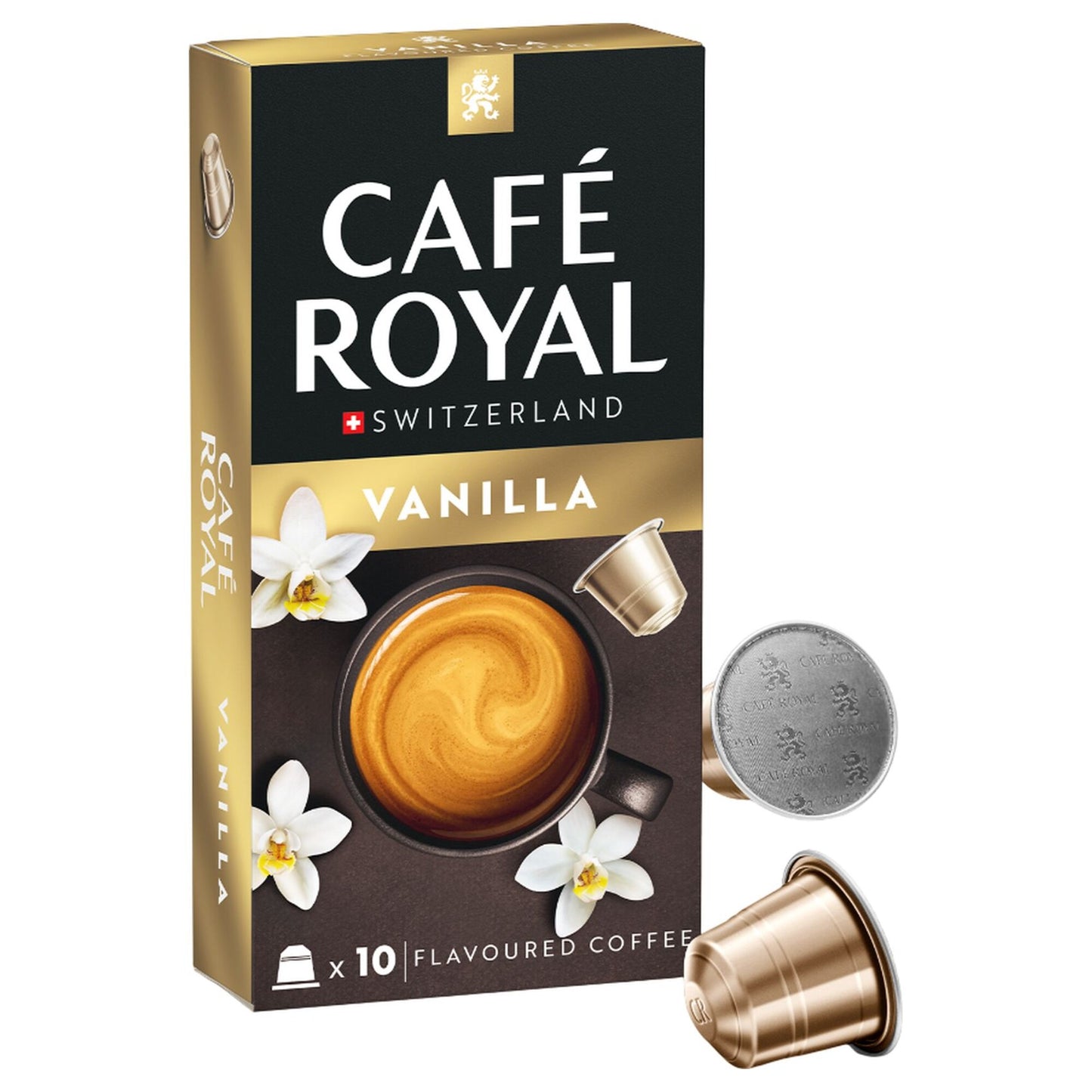 Cafe Royal Vanilla Arabica Coffee Capsules Light Roast 10 coffee capsules