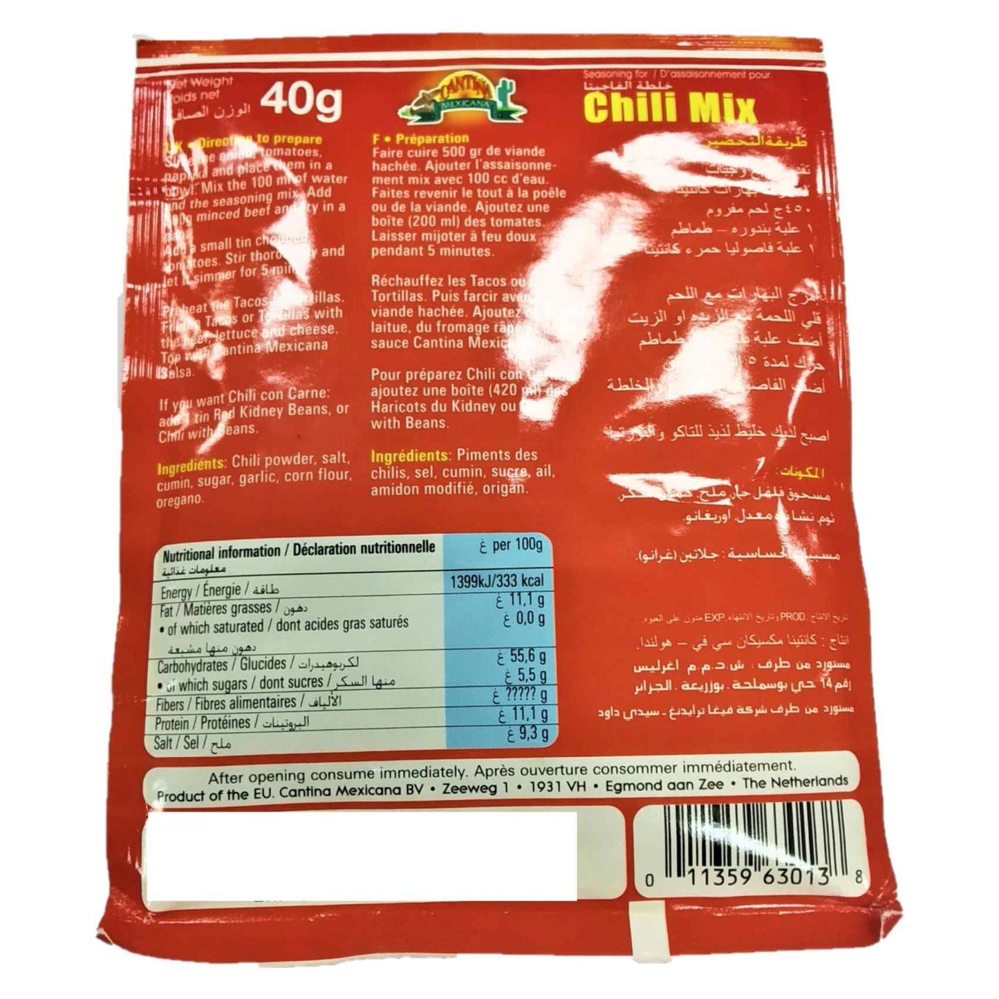 Cantina Mexicana Chili Seasoning Mix 40 gr
