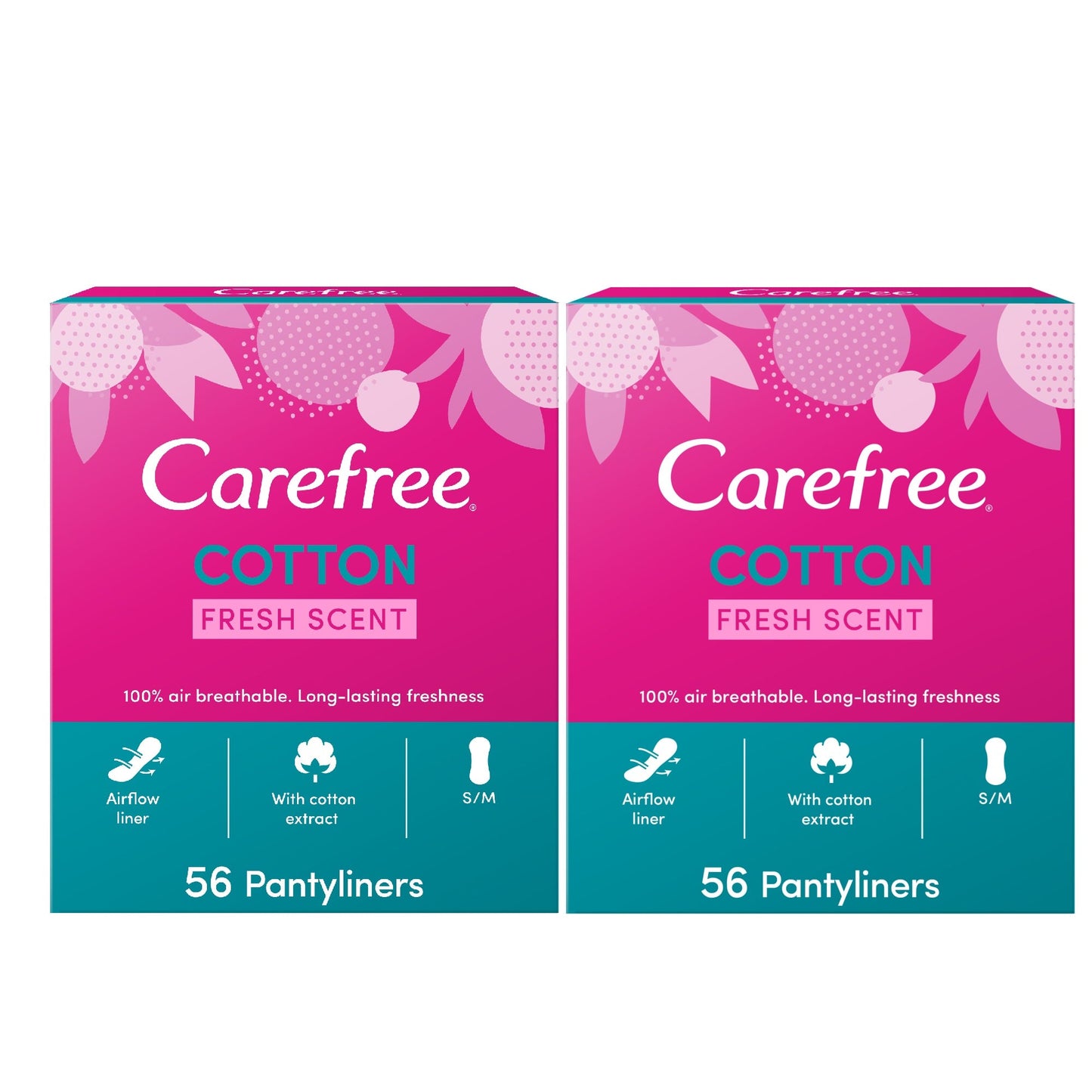 Carefree Cotton Fresh 56 Nos Twin Pack