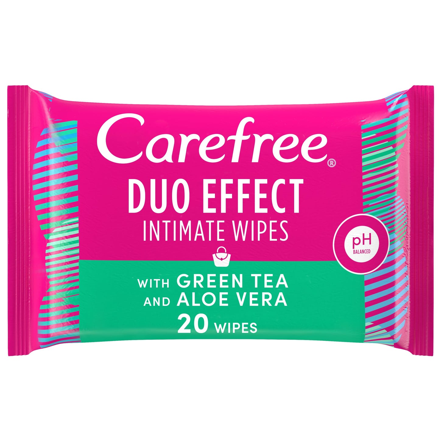 Carefree Daily Intimate Wipes with Green Tea and Aloe Vera 20 Nos