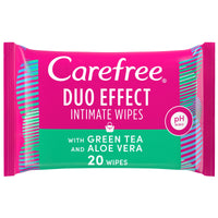 Carefree Daily Intimate Wipes with Green Tea and Aloe Vera 20 Nos