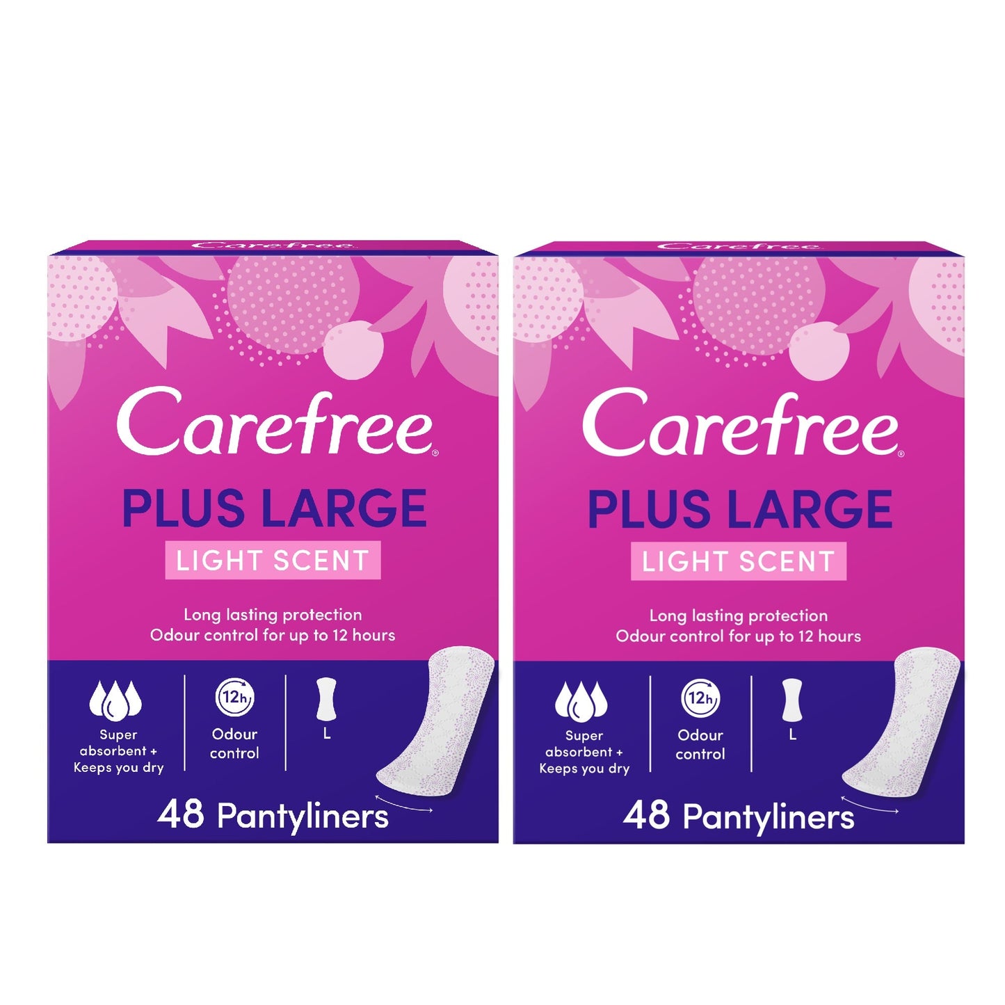 Carefree Large Regular 48's Twin Pack