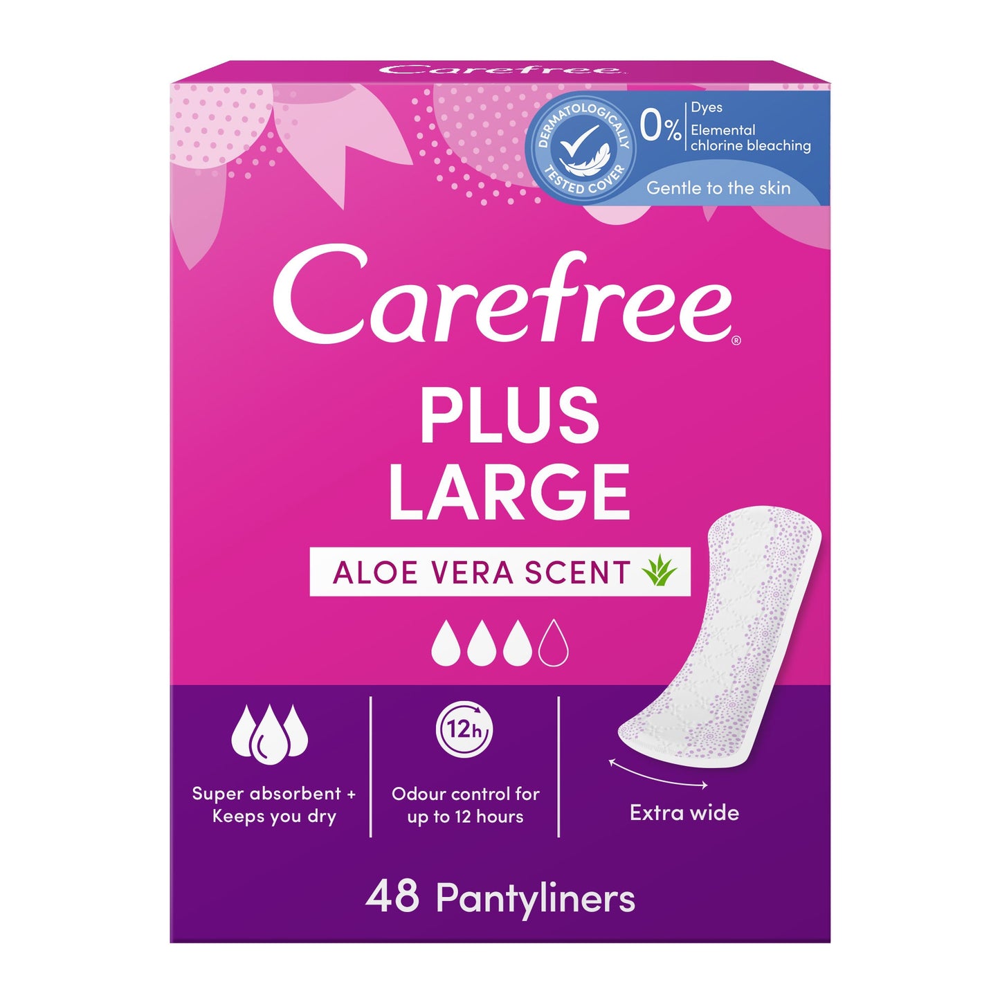 Carefree Plus Large Aloe Pantyliners 48 Pcs