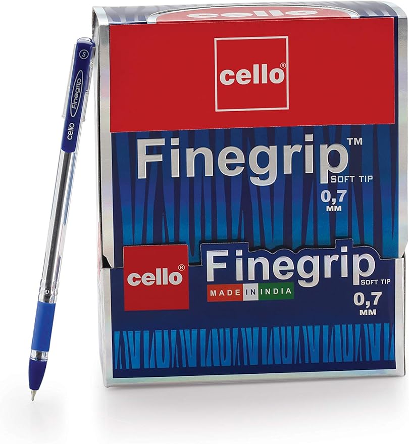 Cello Finegrip 0.7mm Blue Ink Ballpoint Pens 50 per pack