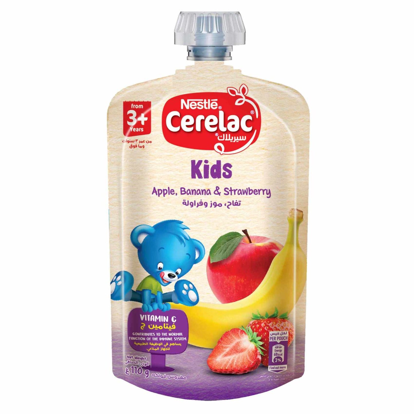 Cerelac Kid Puree with Apple, Banana & Strawberry 3+ Yr 110 gr