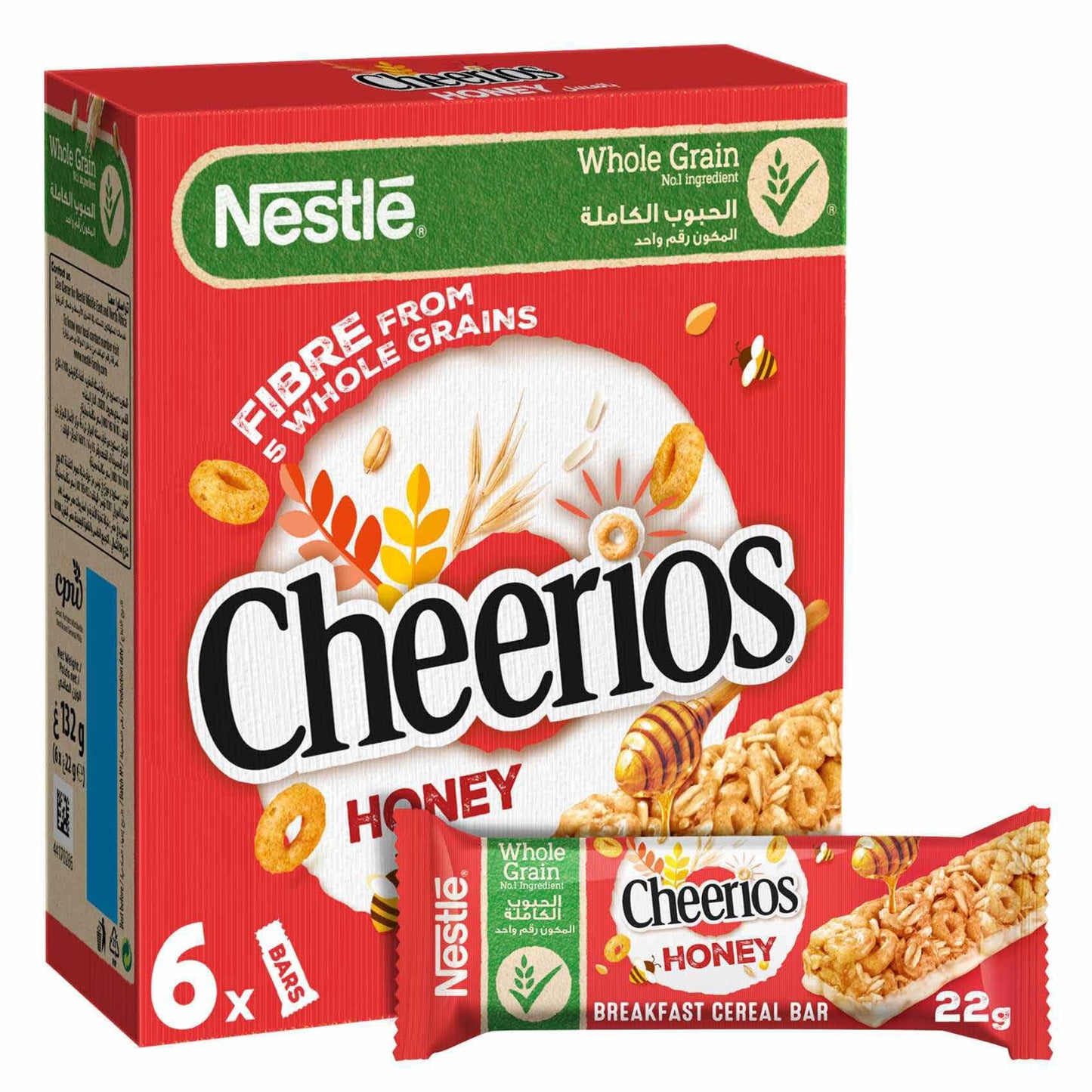 Cheerios Breakfast Wholegrain Cereal Bars with Honey 6 x 22 gr