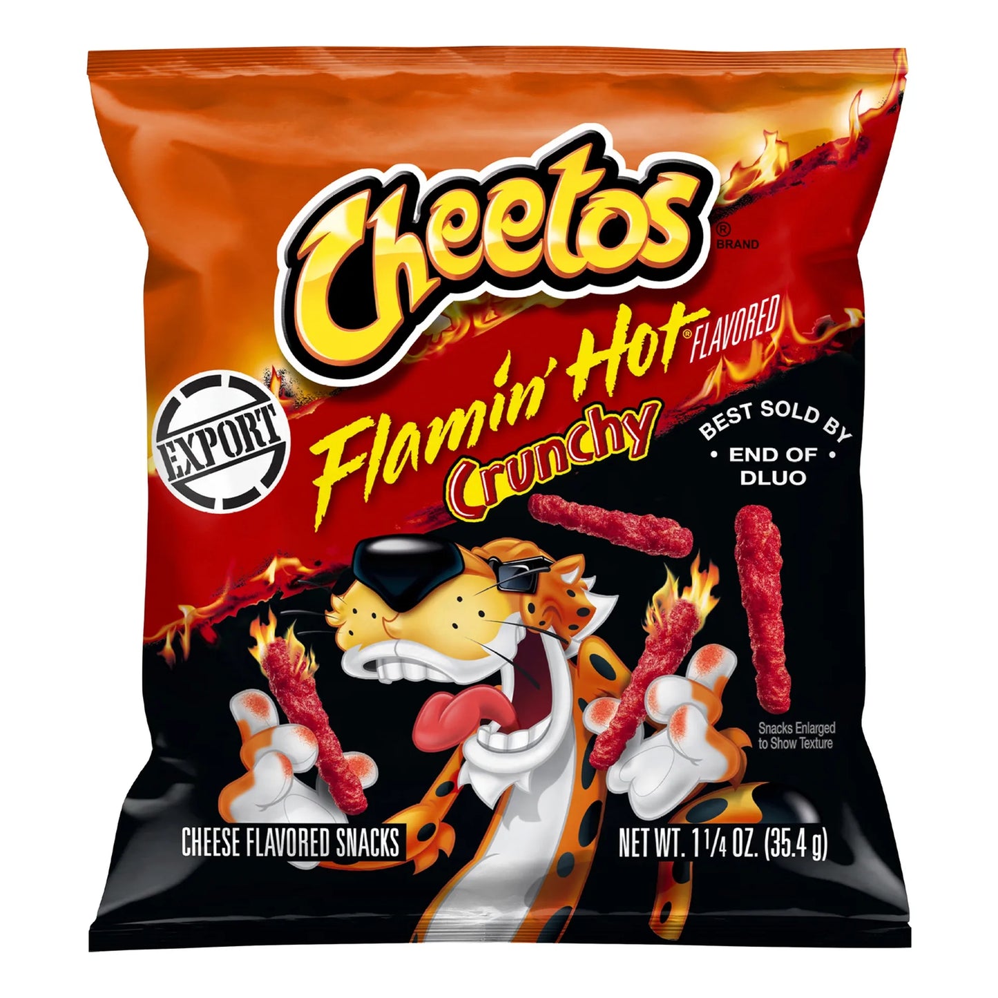 Cheetos Crunchy Flamin' Hot Cheese Corn Chips Export 35.4 gr