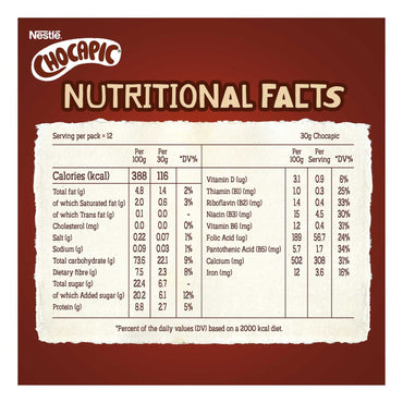 Chocapic Wholegrain Bear Shaped Chocolate Cereal 345 gr