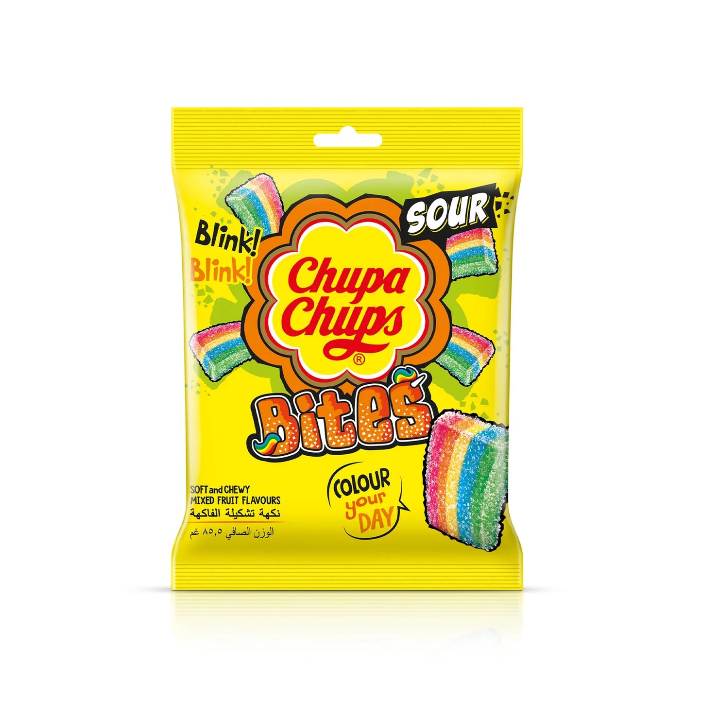 Chupa Chups Sour Bites Candies Mixed Fruit Flavor 85.5 gr