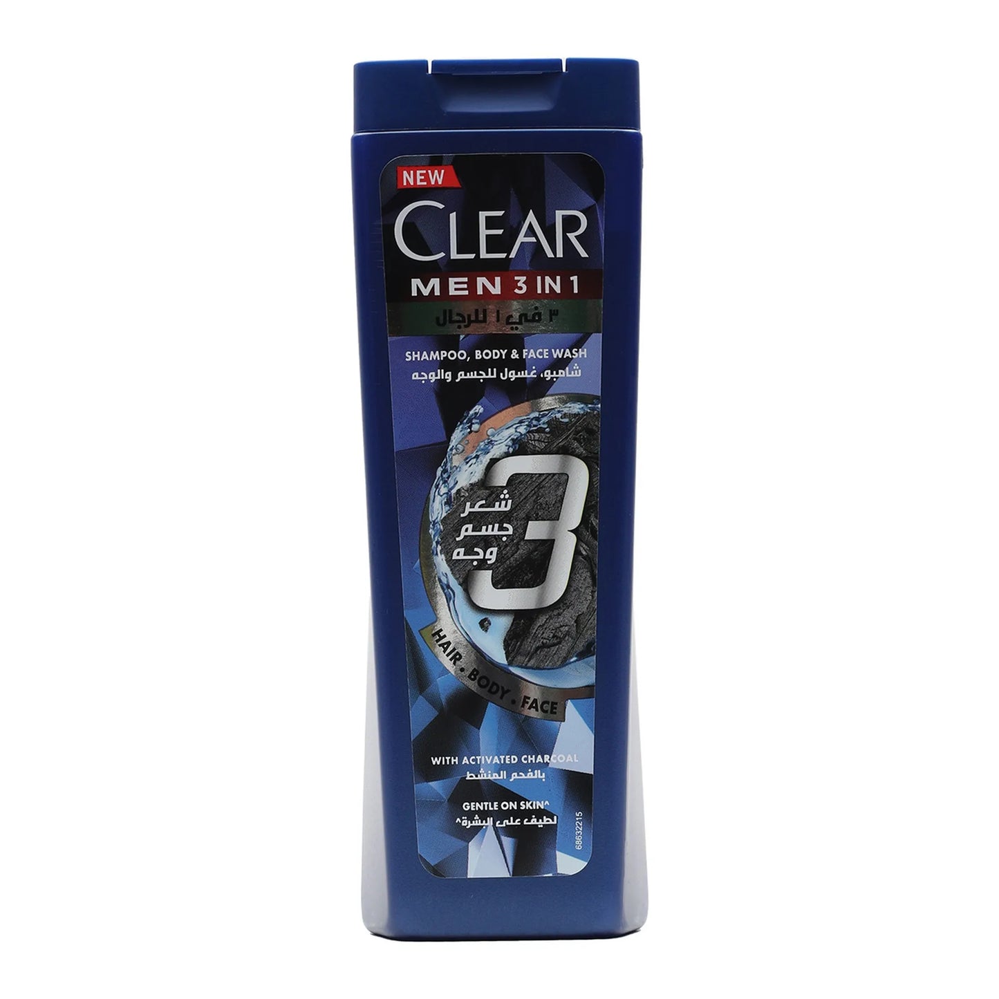 Clear Men 3in1 Shampoo Body & Face Wash with Charcoal 200 ml