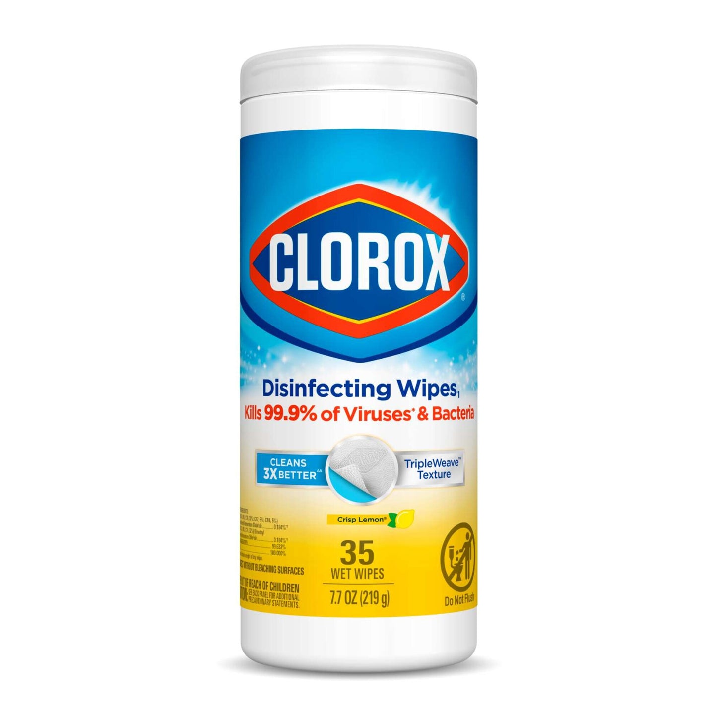 Clorox Disinfecting Wet Wipes Crisp Lemon Scent 35 wipes