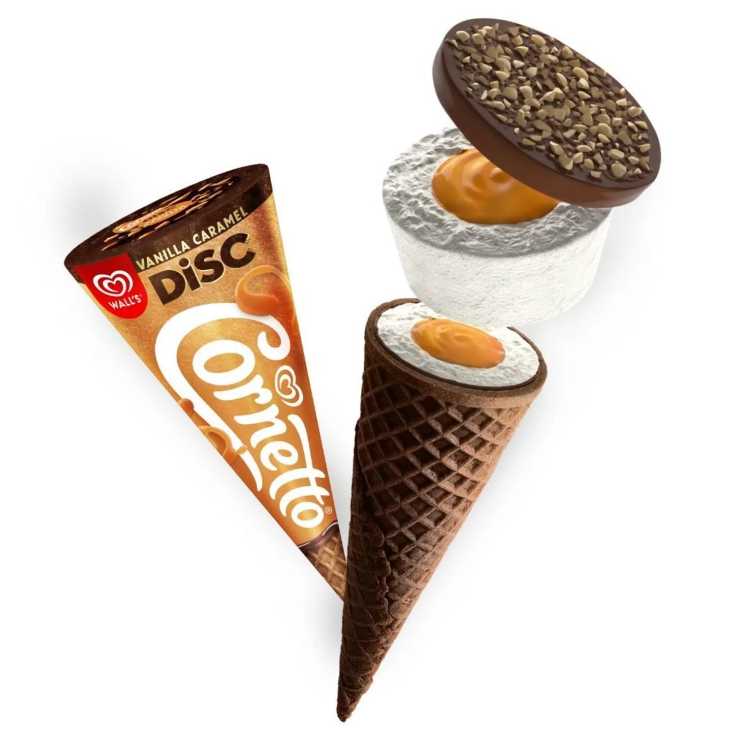 Cornetto Disc Vanilla Caramel Ice Cream Cone 130 ml