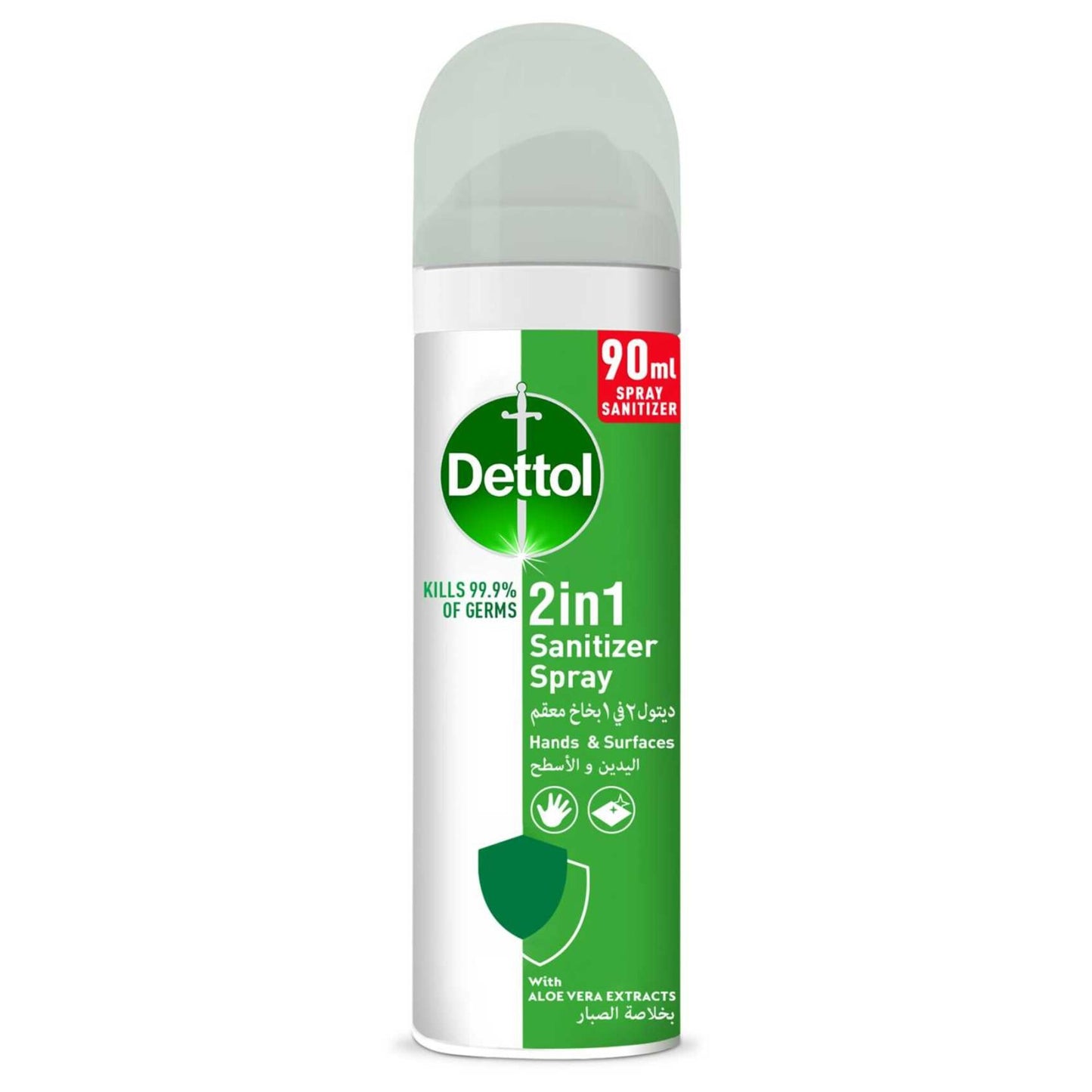 Dettol 2 in 1 Sanitizer Spray for Hands & Surfaces with Aloe Vera Extracts 90ml