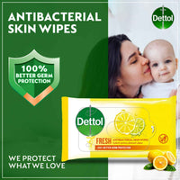 Dettol Fresh Antibacterial Skin Wipes 10 wipes