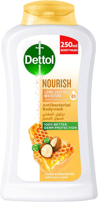 Dettol Nourish Antibacterial Body Wash Honey & Shea Butter 250 ml